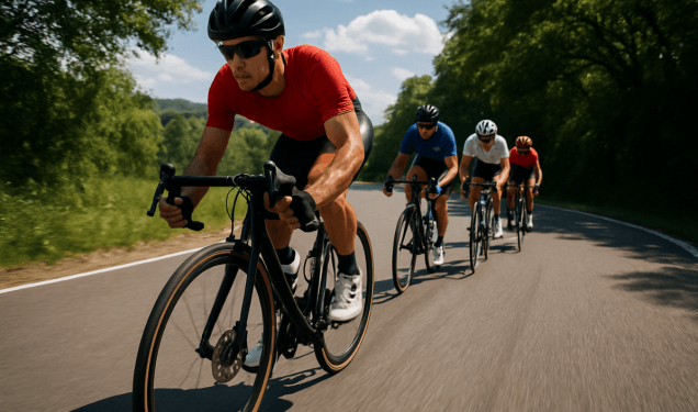 Pelotón ciclista durante una etapa de montaña