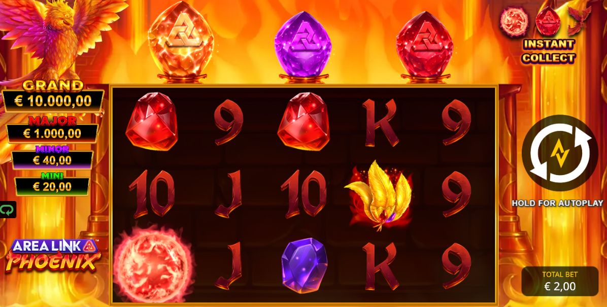 Slot Area Link Phoenix: un espectáculo de llamas