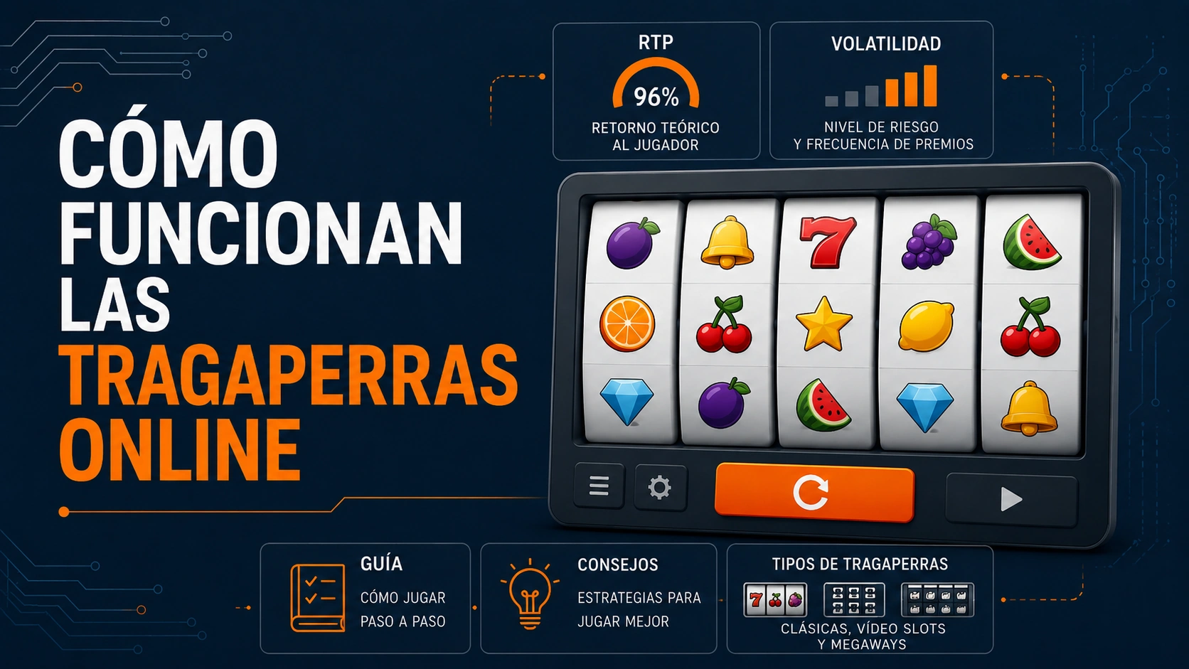 Cómo funcionan las tragaperras online: guía completa (2026)