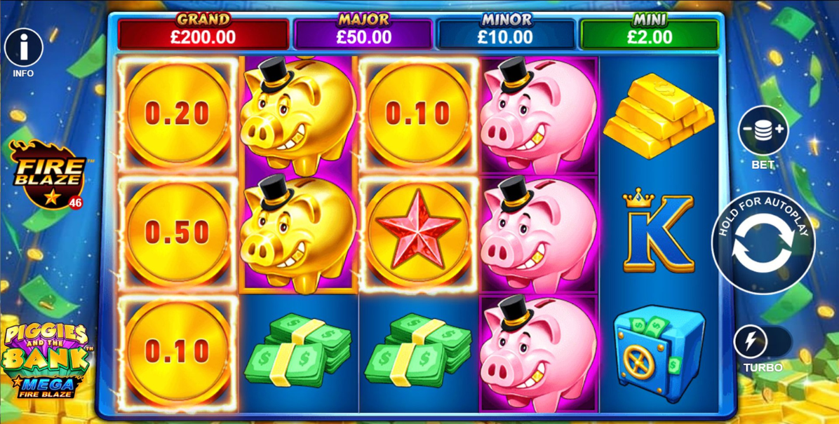 Slot Mega Fire Blaze Piggies and the Bank: juega con el travieso cerdito